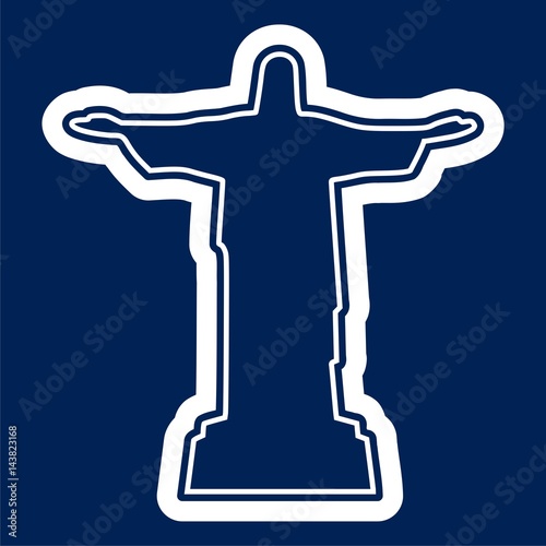 Jesus Christ Monument In Brazil icon - Illustration