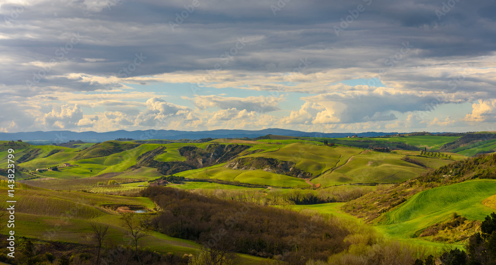Scenic view of the countryside near Siena, Tuscany, Italy