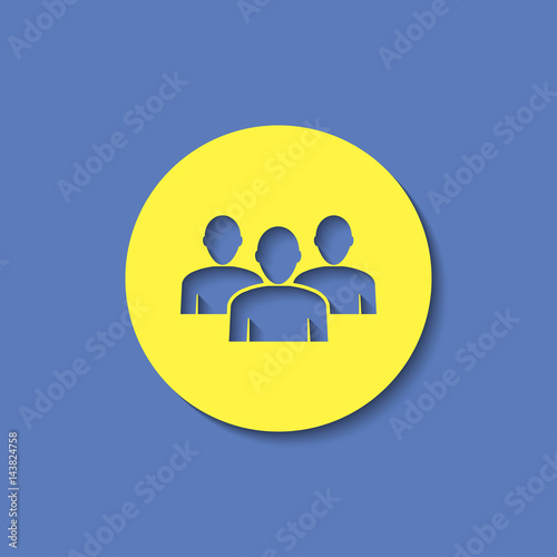 Team flat icon. People group vector illustration