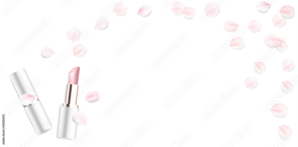 Lipstick cosmetics vector illustration background