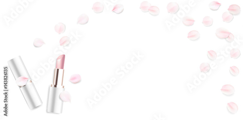 Lipstick cosmetics vector illustration background