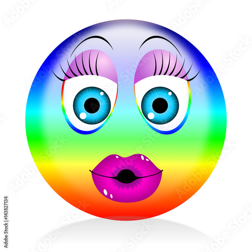 Colorful emoji - woman