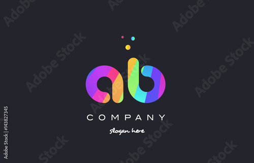 ab a b  colored rainbow creative colors alphabet letter logo icon