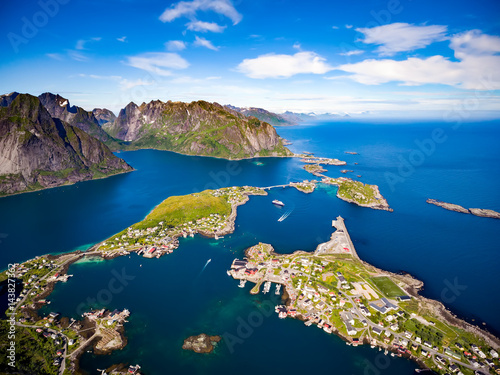Lofoten archipelago islands aerial photography.