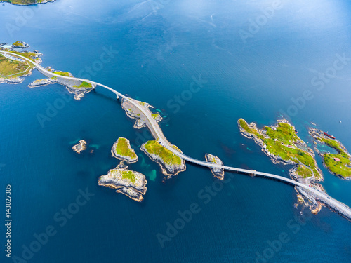 Atlantic Ocean Road aerial photography. Fototapet