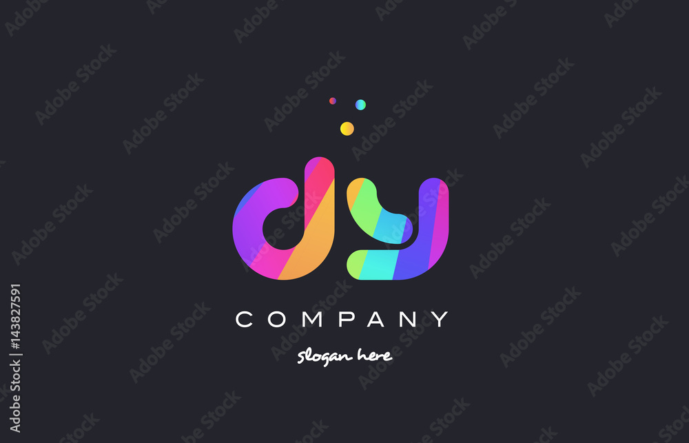 Obraz premium dy d y colored rainbow creative colors alphabet letter logo icon