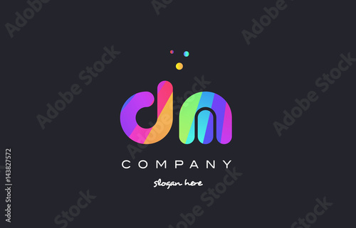 dm d m  colored rainbow creative colors alphabet letter logo icon