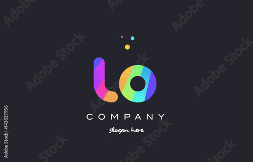lo l o  colored rainbow creative colors alphabet letter logo icon
