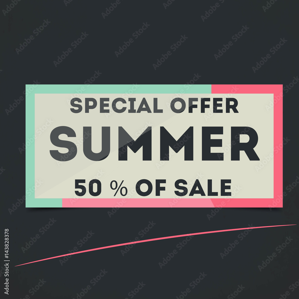 Fototapeta premium Summer Sale Lettering Design Background.
