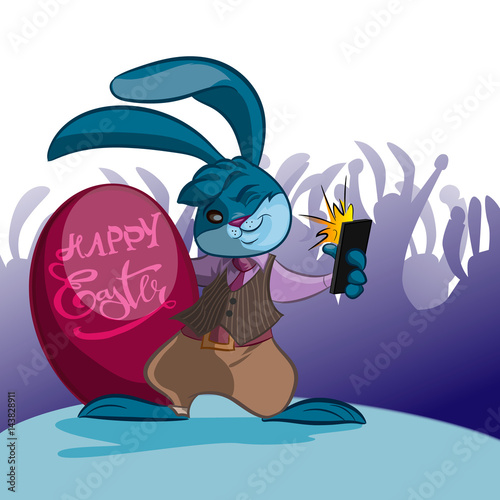 Cute rabbit with Easter egg