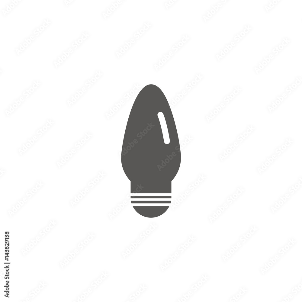 Simple vector icon of a bulb. Traditional ellipse form. Silhouette.
Simple vector icon of a bulb. Traditional ellipse form. Silhouette.