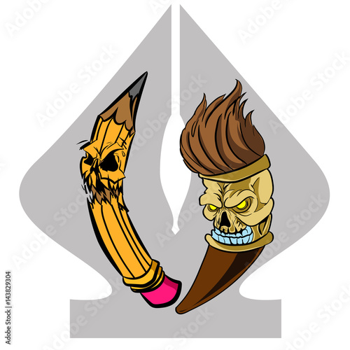 painting tools cartoon character
