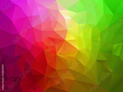 vector abstract irregular polygon background with a triangle pattern in pink green spectrum color