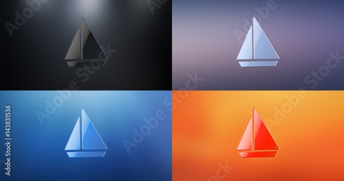 Sea Boat S 3d Icon