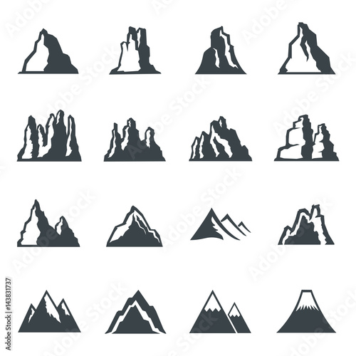 Mountain Icons. Vector illu...