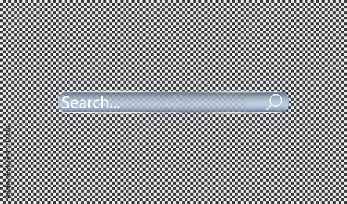 Search bars isolated on transparent background. Set of glass boxes. Vector template for websites