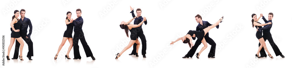Pair of dancers isolated on the white Pair of dancers isolated on the white