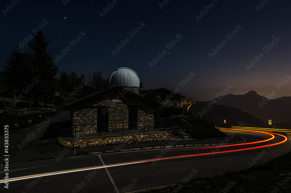 Astronomical Observatory with auto wake and starry sky. Astronomical Observatory with auto wake and starry sky.