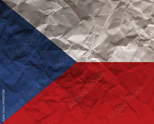 Czechia Crumpled paper Textured Flag - photo