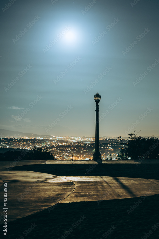 Romantic streetlamp over Los Angeles