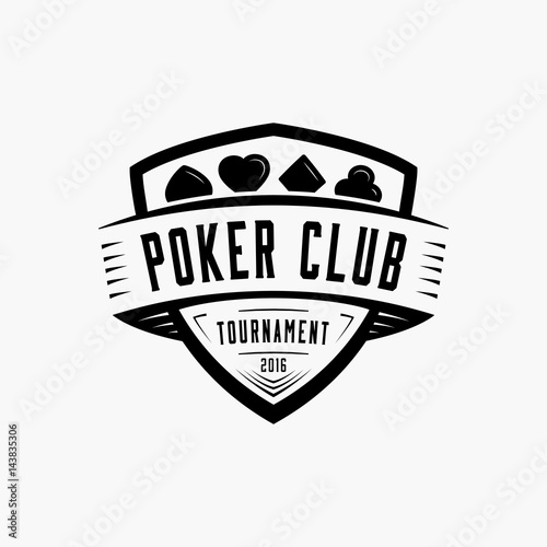 Poker logo. Vector and illustration. Poker shield vintage design logo template.