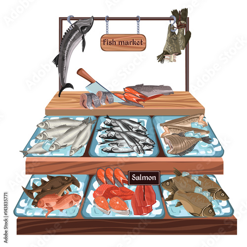 Sketch Seafood Market Concept