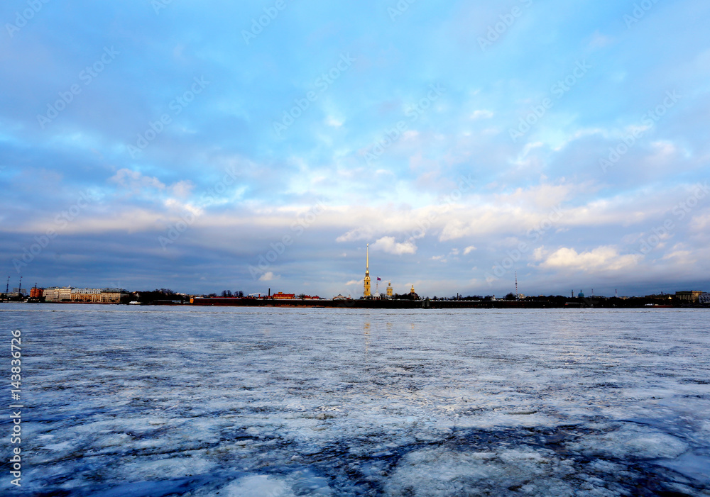 frozen river Neva