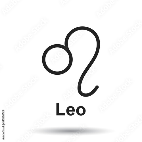 Leo zodiac sign. Flat astrology vector illustration on white background.