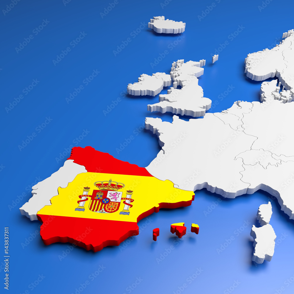 Obraz premium 3D Spain map