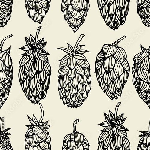 Hop beer seamless pattern