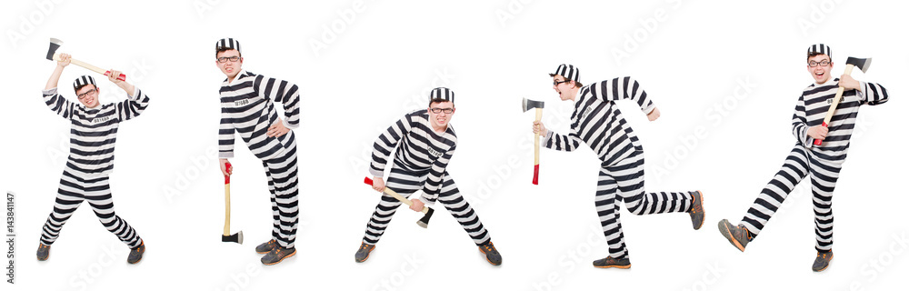 Funny prison inmate in concept Funny prison inmate in concept