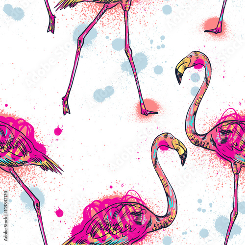 Pink flamingo vector illustration