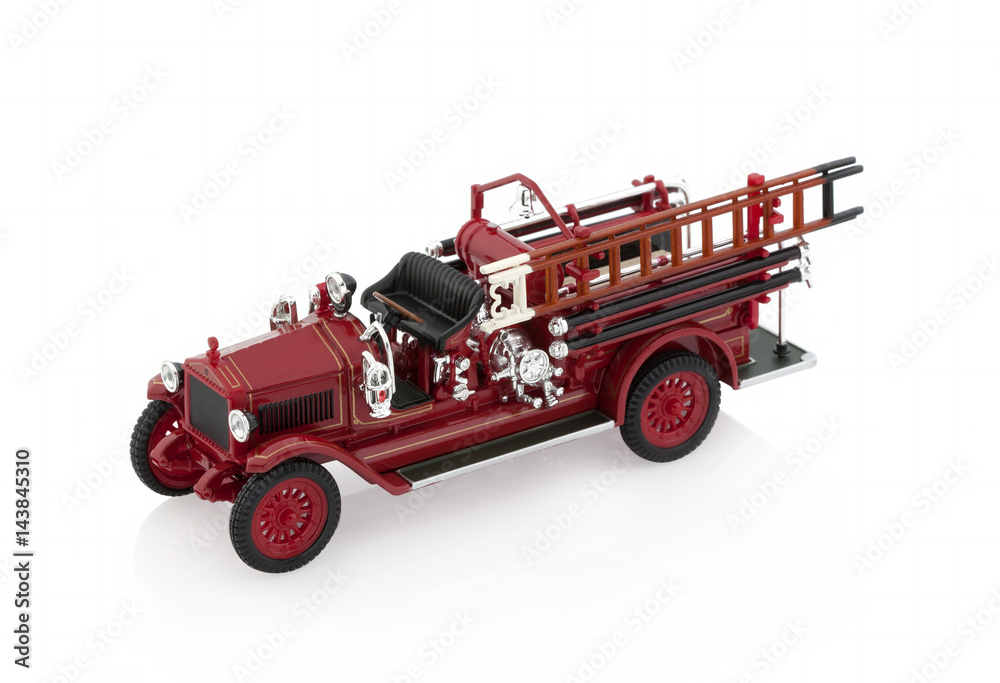 Model of fire trucks on white background Model of fire trucks on white background