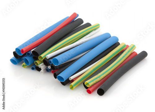 Heat-shrink tubing on a white background