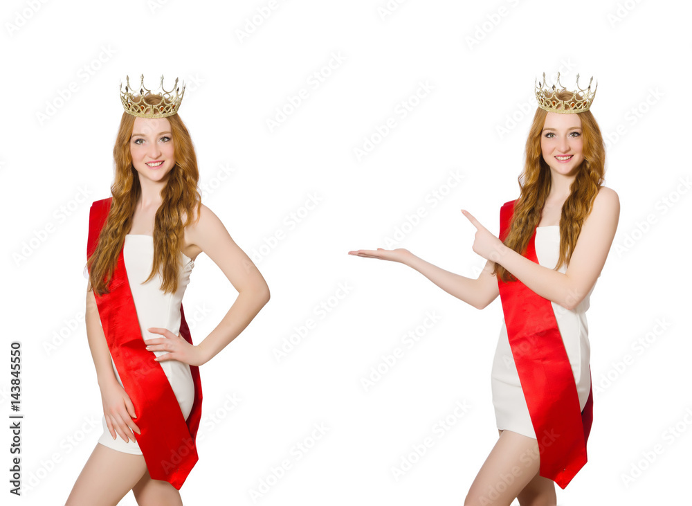 Beauty contest winner isolated on the white Beauty contest winner isolated on the white