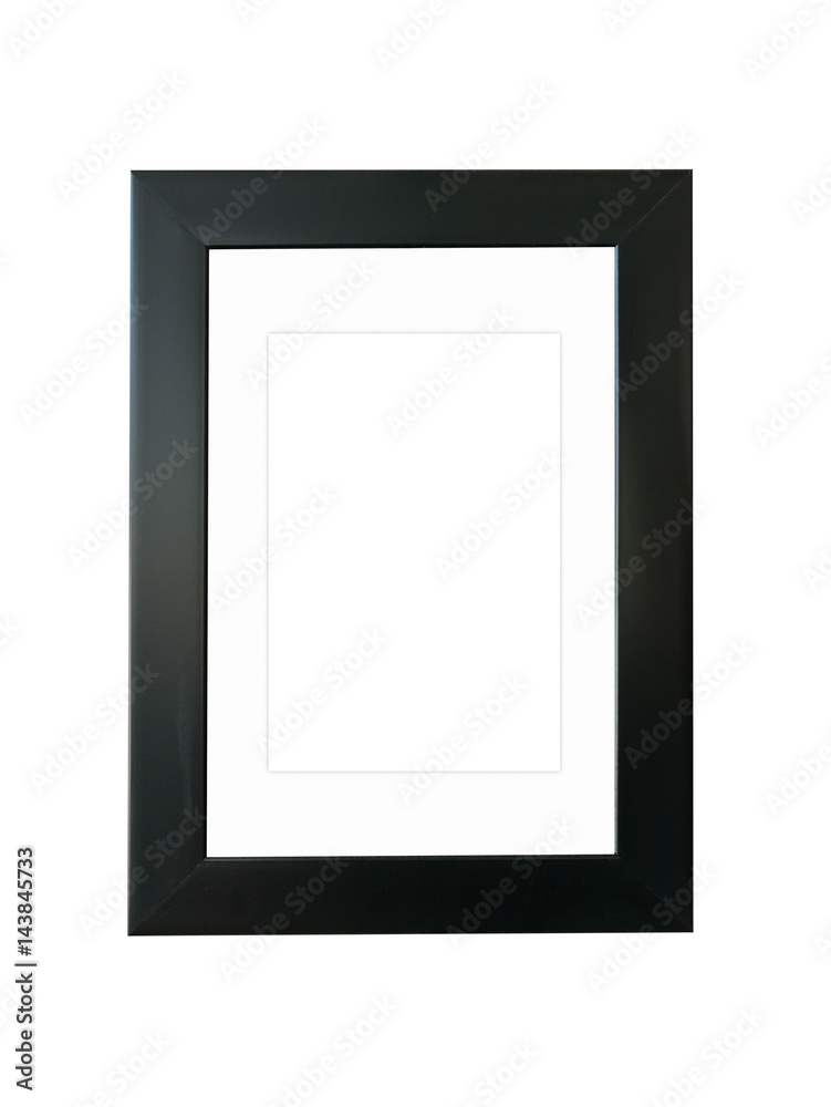 Black wooden frame on white background. Black wooden frame on white background.