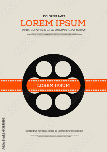 Movie and film retro vintage poster background vector illustration