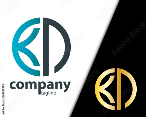 Initial Letter KN With Linked Circle Logo