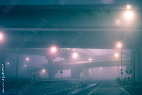 Multilevel road. City roads.