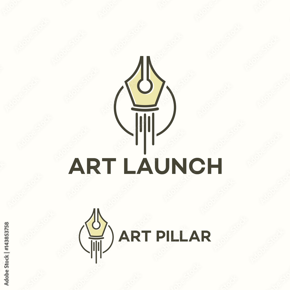 Art Launch Logo template, Art Pillar logo template designs