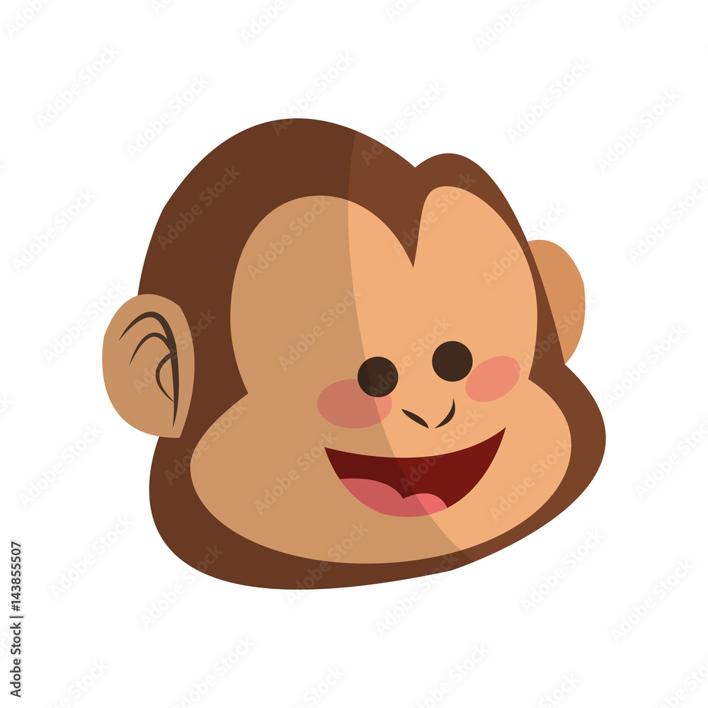 monkey smiling, cartoon icon over white background. colorful design. vector illustration monkey smiling, cartoon icon over white background. colorful design. vector illustration