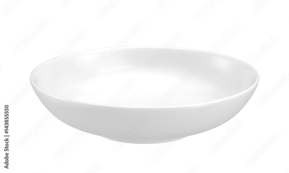 white bowl isolated on white background, 3D rendering white bowl isolated on white background, 3D rendering