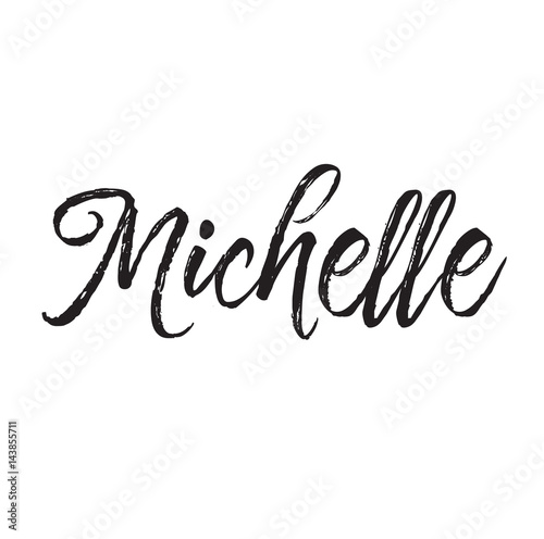 michelle, text design. Vector calligraphy. Typography poster. photo