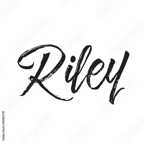 riley, text design. Vector calligraphy. Typography poster. photo