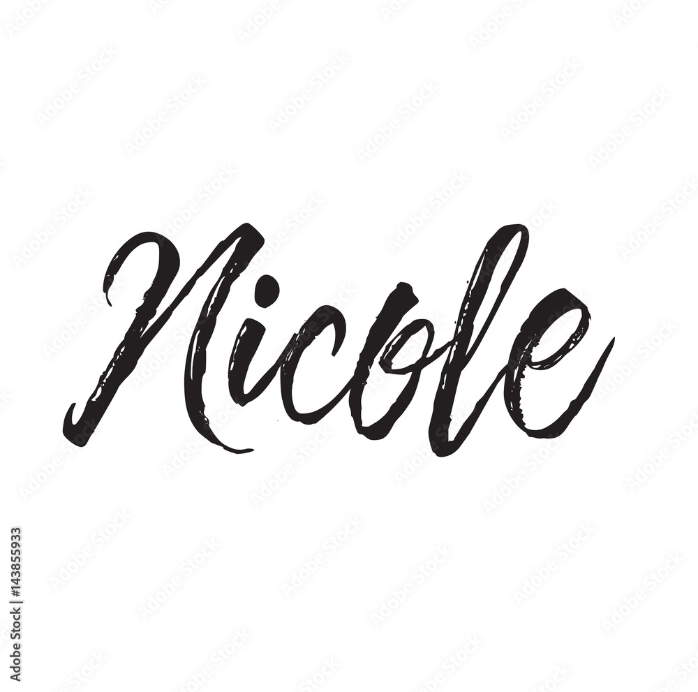 nicole, text design. Vector calligraphy. Typography poster. Stock ...