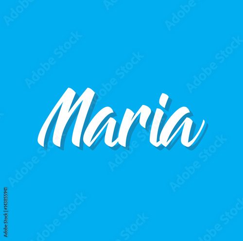 maria, text design. Vector calligraphy. Typography poster.