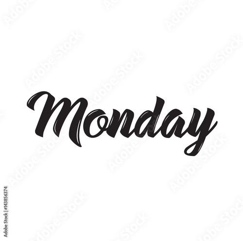 monday, text design. Vector calligraphy. Typography poster.