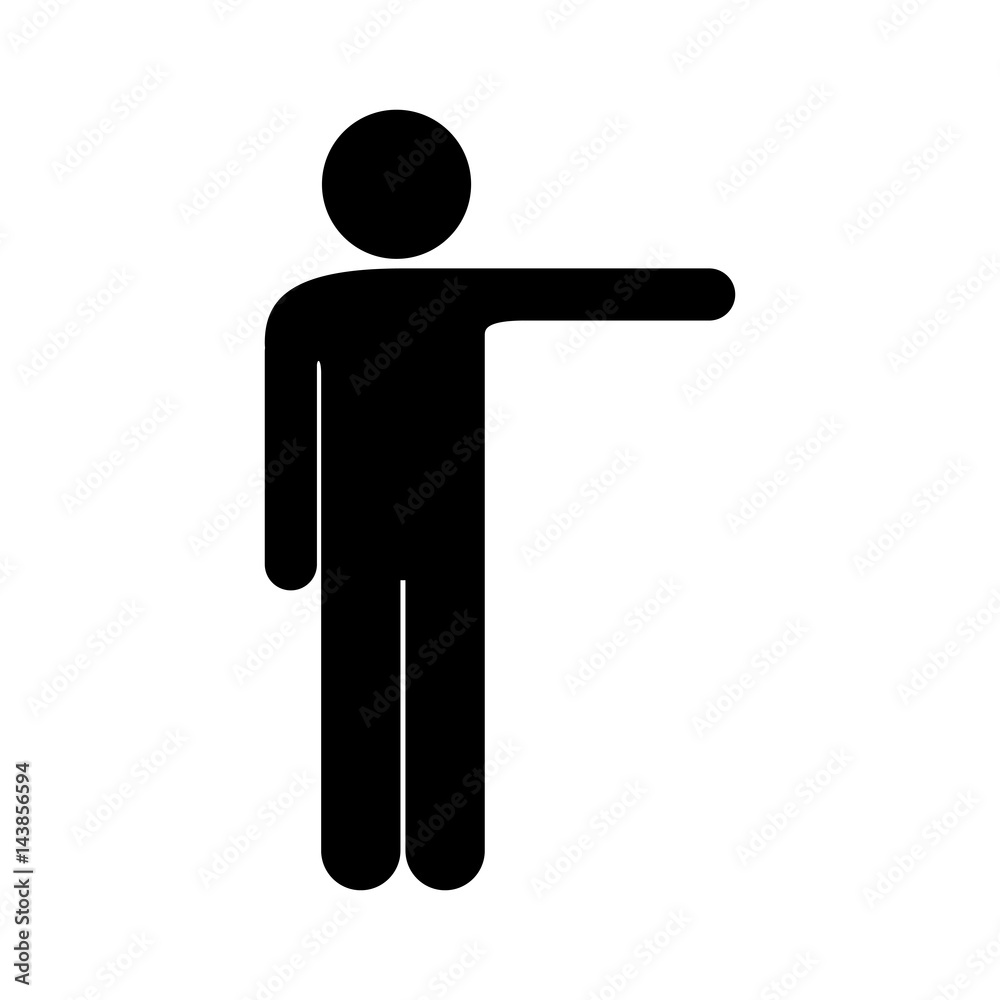 black silhouette pictogram male pointing to side vector illustration black silhouette pictogram male pointing to side vector illustration