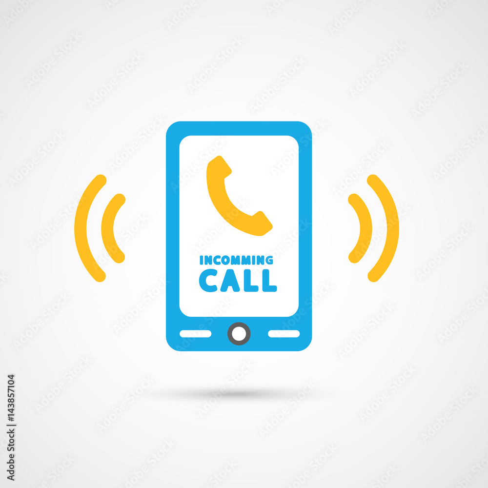 Modern colorful flat social icon of Smartphone on White Backgrou Modern colorful flat social icon of Smartphone on White Backgrou