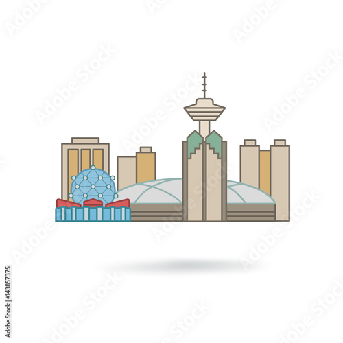 Vancouver Canada city silhouette icon 